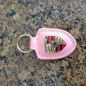 Pink Porsche keychain